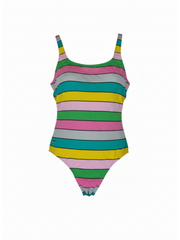 Lacoste Yellow Green Swimming Costume