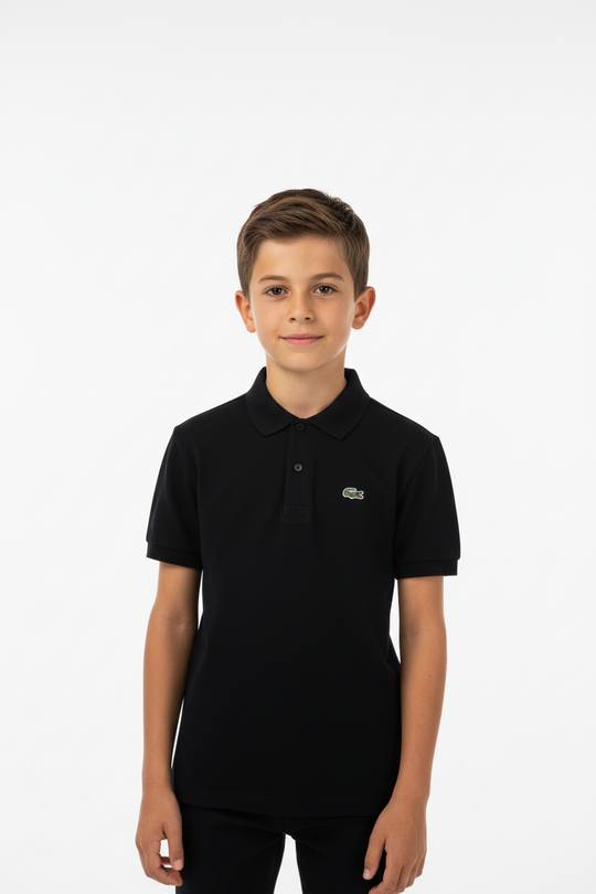 Lacoste Boys Black Regular Fit Polo Shirt