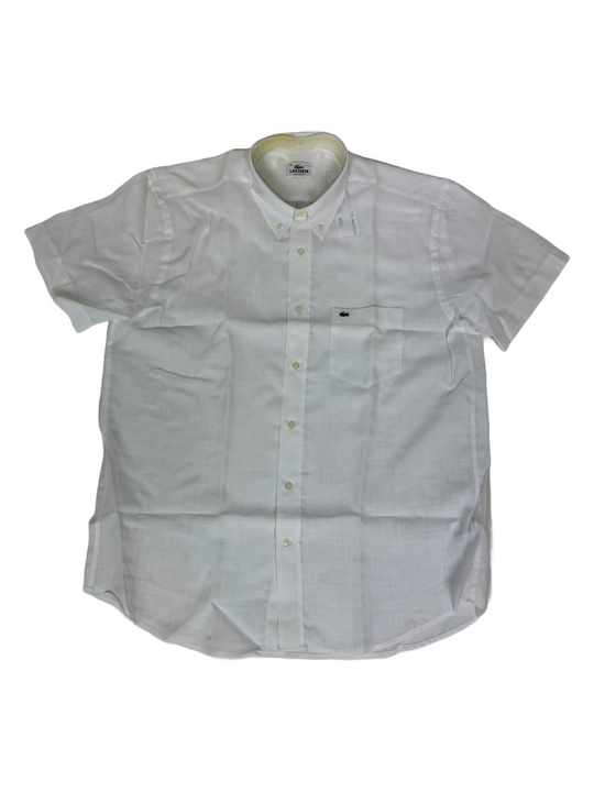 Lacoste White Textured Short Sleeve Shirt