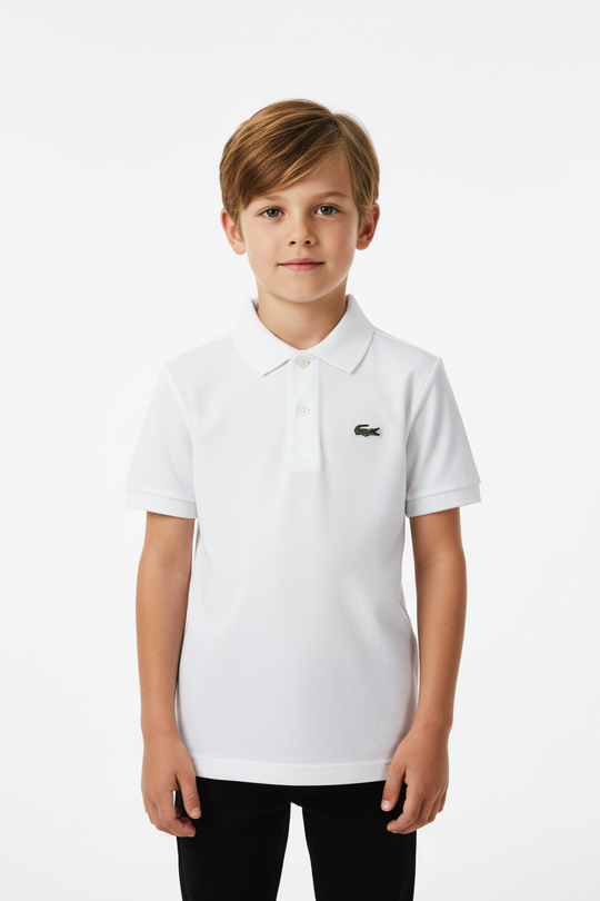 Lacoste Boys White Regular Fit Polo Shirt