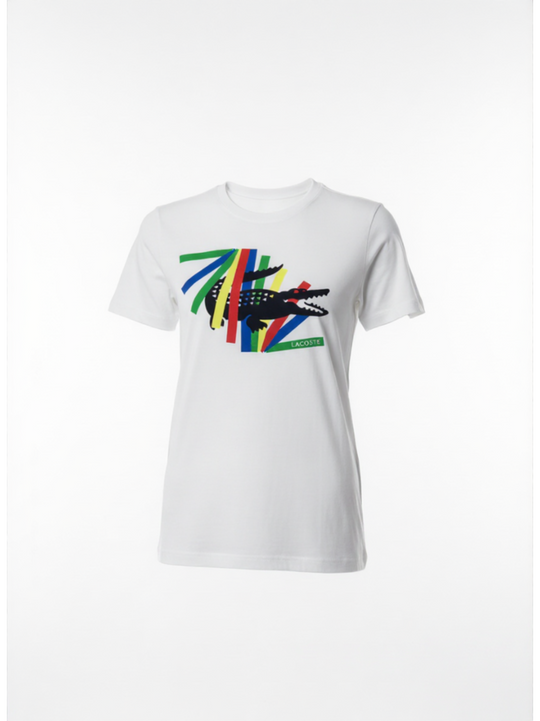 Lacoste White Logo Crew T-Shirt