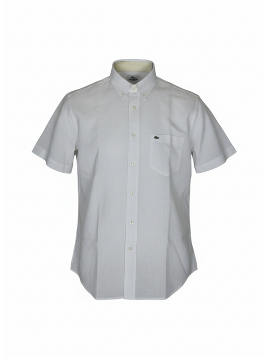 Lacoste White Textured Short Sleeve Shirt
