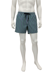 Lacoste Navy White Green Striped SW2 Swim Shorts