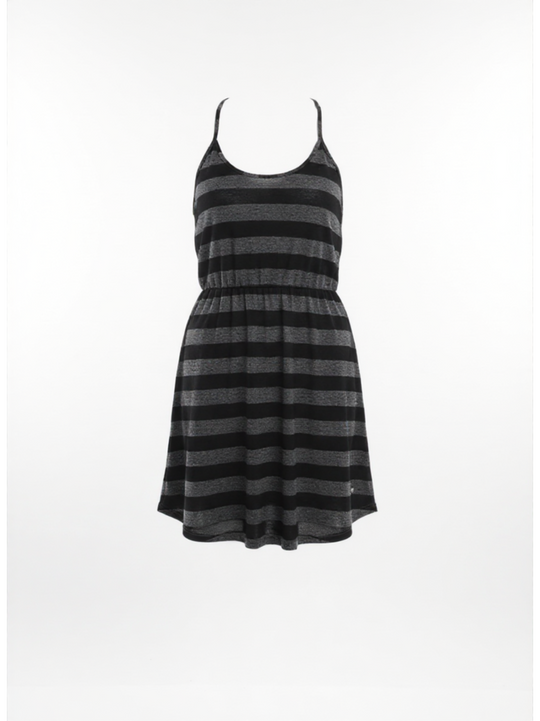 Roxy Black & Grey Striped Dresses
