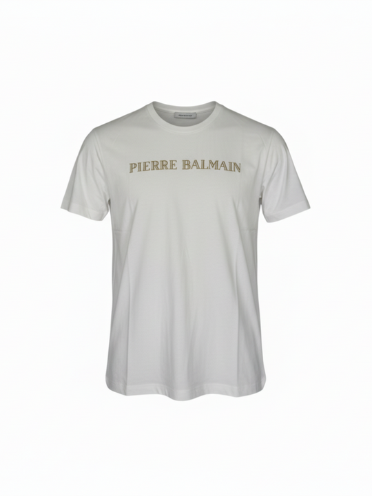 Pierre Blamain Mens White & Gold T-Shirt