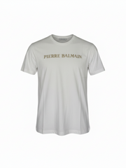 Pierre Blamain Mens White & Gold T-Shirt