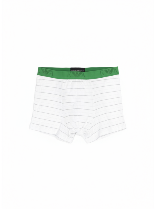 Armani Mens White and Green Trunks