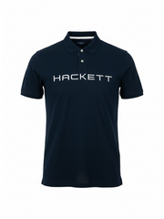 Hackett Mens Navy Pique Polo Shirt