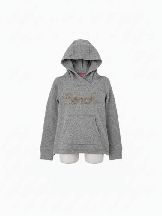 Bench Grey Textured Logo Hoody