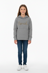 Bench Girls Grey Textured Logo Hoodie