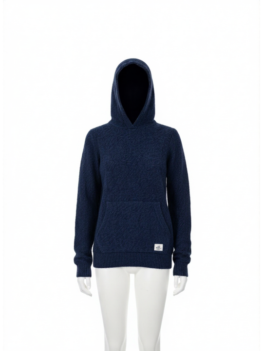 Bench Navy Hooded Overhead Knit Jumper