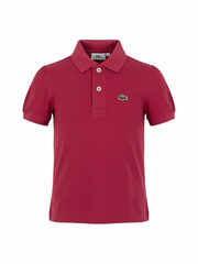 Lacoste Kids Pink Regular Fit Logo Polo Shirt