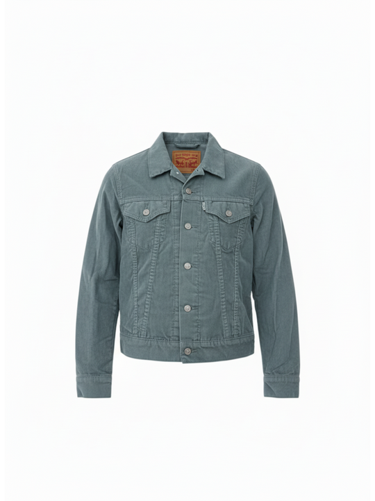 Levis Mens Stone Green Cord Trucker Jacket