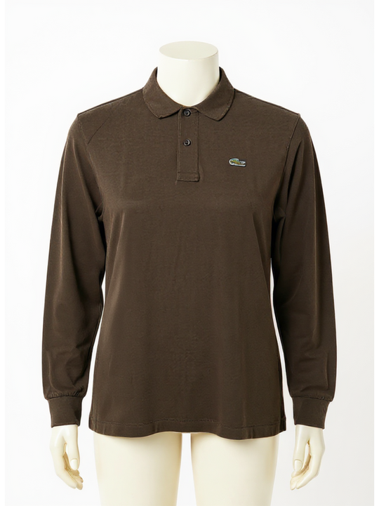 Lacoste Brown Long Sleeve Polo Shirt