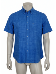 Lacoste Blue Textured Short Sleeve Shirt