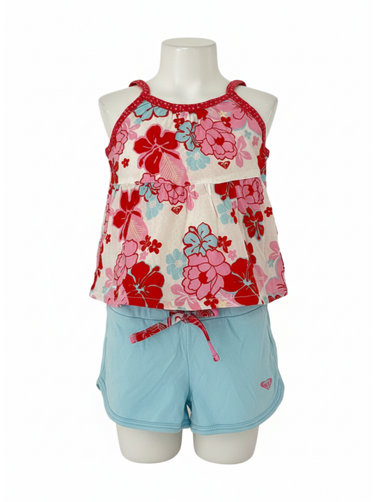 Roxy Floral Print Dress with Turquoise Pants