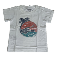 Lacoste White Short Sleeve Croc Logo T-Shirt