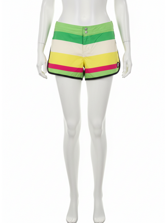 Roxy Green, White & Pink Board Shorts