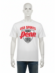 Penn Mens White & Navy Long Sleeved T-Shirt