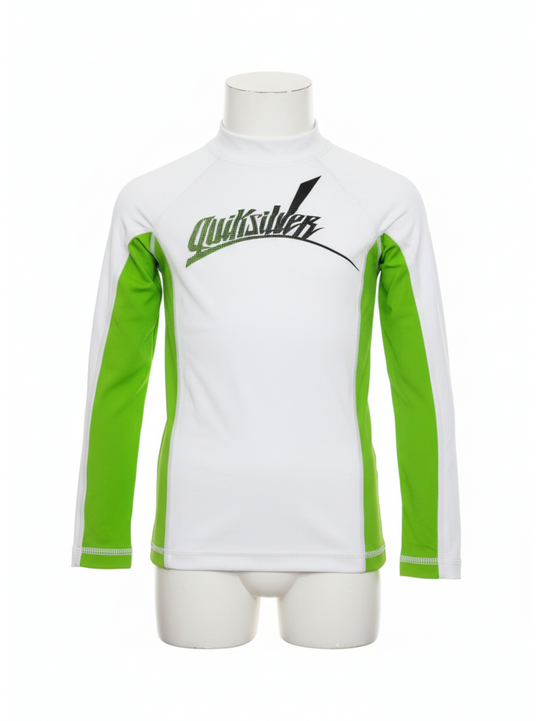 Quiksilver Junior Whirte & Green Swimming Top