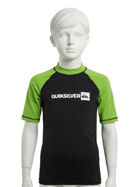 Quiksilver Junior Black & Green Swimming Top