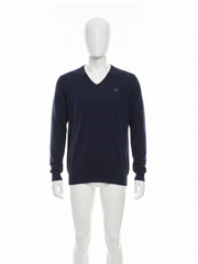 Gant Navy Light Weight Cotton V-Neck