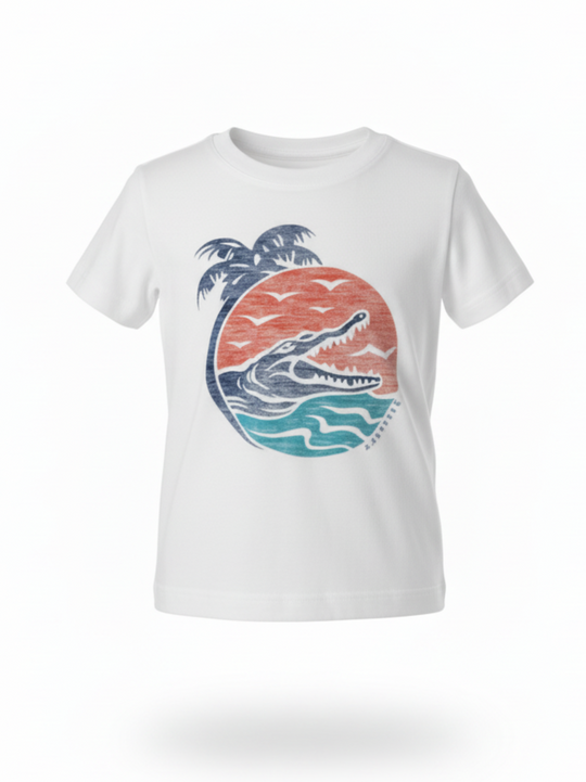 Lacoste White Short Sleeve Croc Logo T-Shirt