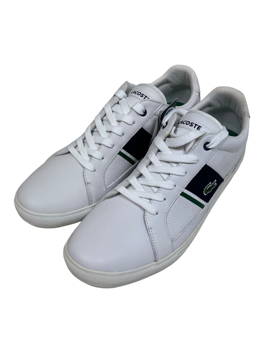 Lacoste White Dark Blue Leather Europa Shoe