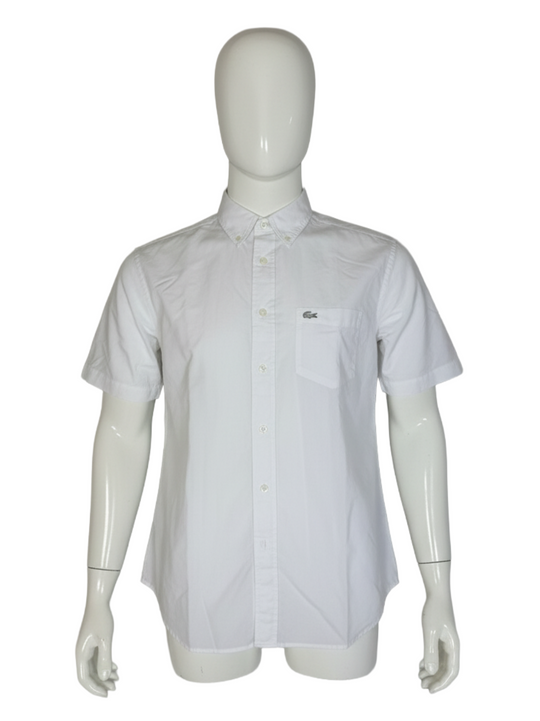 Lacoste White Short Sleeve Cuffed Shirt