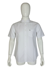 Lacoste White Short Sleeve Cuffed Shirt