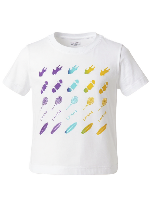 Lacoste Kids White Croc Logo Short Sleeve Crew T-Shirt