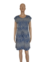 Roxy Grey Dresses with Blue Flowers