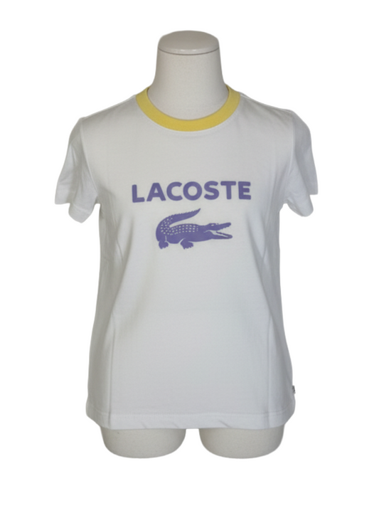 Lacoste White Yellow Purple T-Shirt