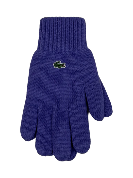 Lacoste Purple Crocodile Logo Gloves