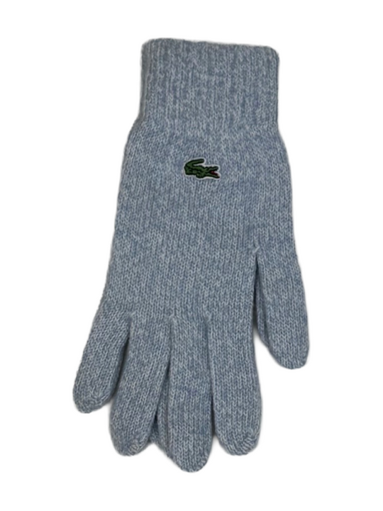 Lacoste Light Blue Crocodile Logo Gloves