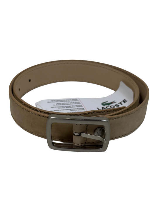 Lacoste Beige Crocodile Logo Belt
