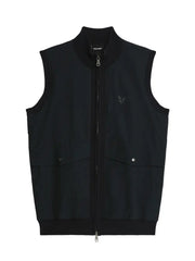 Lyle & Scott Dark Navy Milano Hybrid Full Zip Knitted Vest
