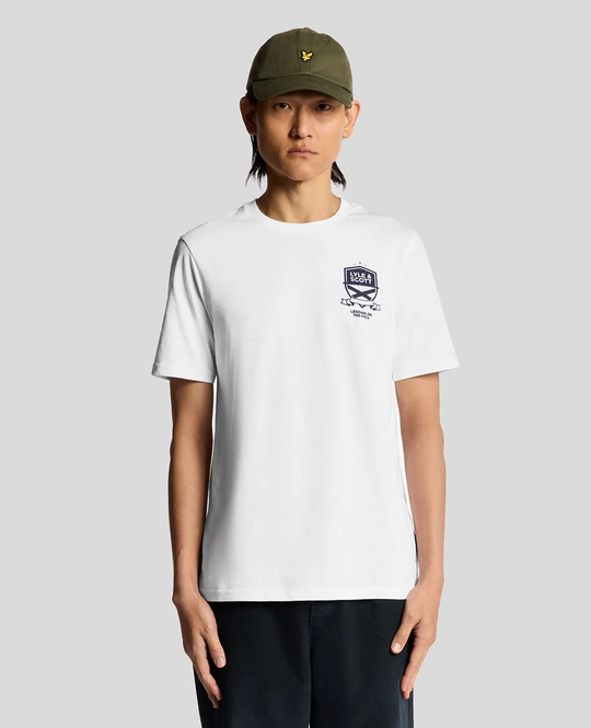 Lyle & Scott White Legends On The Pitch Graphic T-shirt