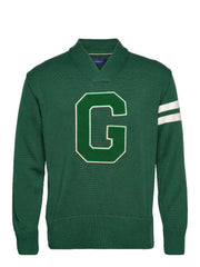 Gant Forest Green Collegiate V-Neck Sweat