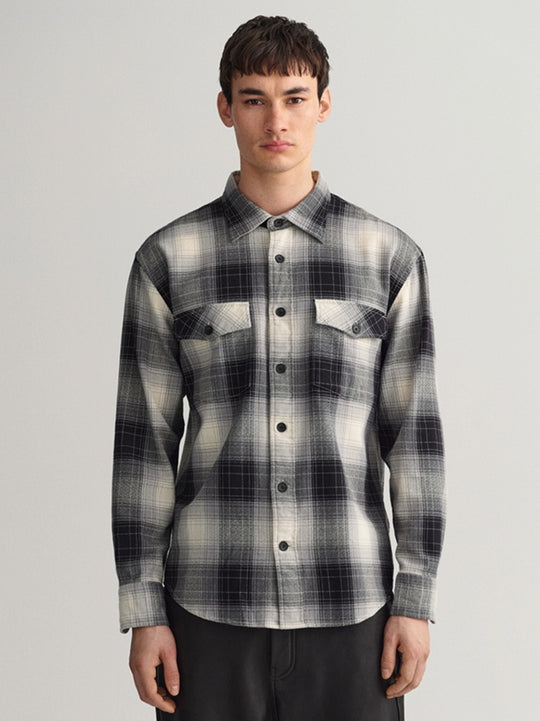 Gant Black Relaxed Shadow Check Shirt