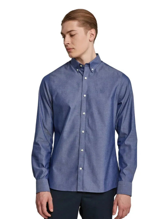Gant Persian Blue Slim Pinpoint Oxford Button Down Shirt