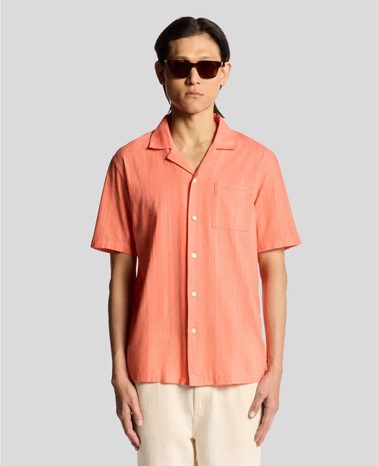 Lyle & Scott Vibrant Coral Broderie Resort Shirt