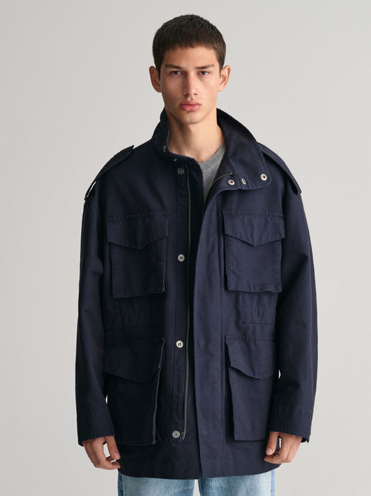 Gant Evening Blue Cotton Field Jacket