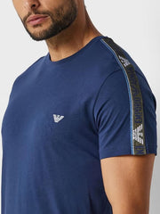 Emporio Armani Mens Blue Navy Small Eagle Logo T-Shirt