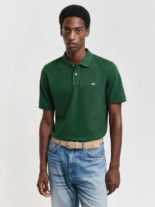 Gant Forest Green Embroidered Archive Shield Polo