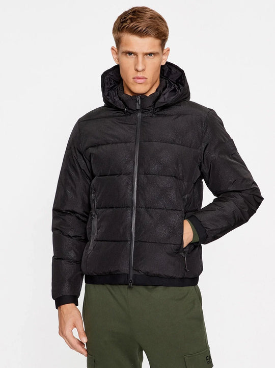 EA7 Mens Black Down Puffer Jacket