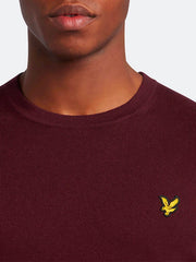 Lyle & Scott Burgundy Cotton Merino Crew Jumper