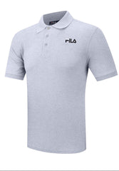 Fila Light Grey Marl Otis Graphic Polo Shirt