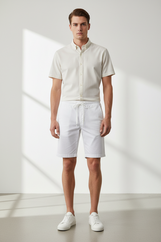 Mens EA7 White Golf Bermuda Shorts