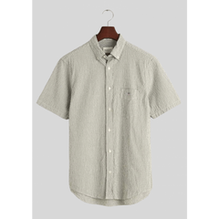Gant Pine Green Seersucker Stripe Short Sleeve Shirt